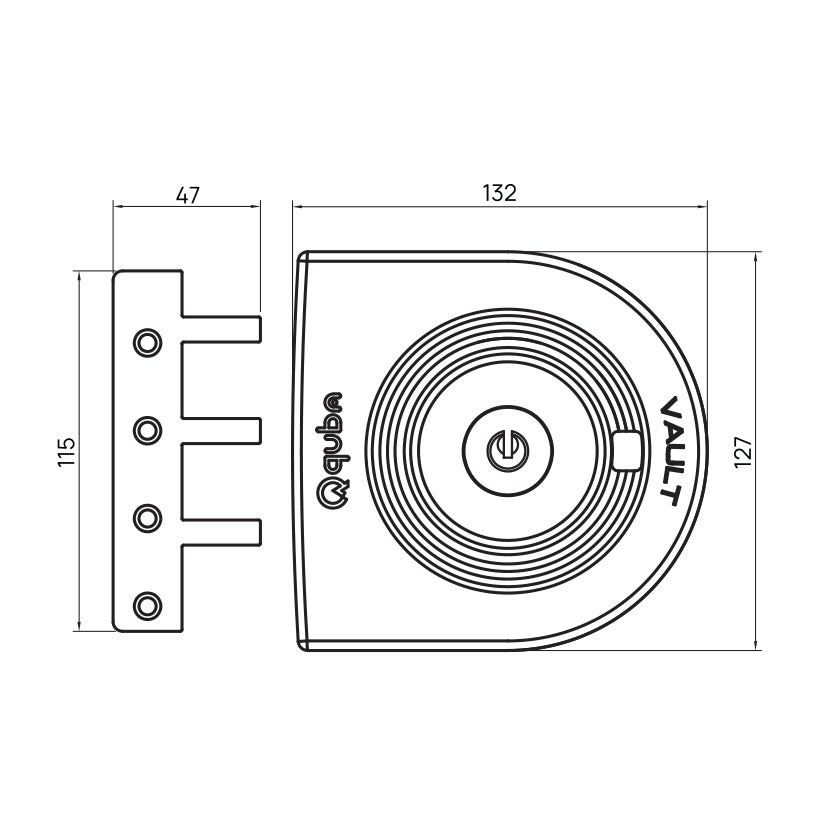 VAULT VERTIBOLT LOCK- BOTH SIDE KEY - QUBA